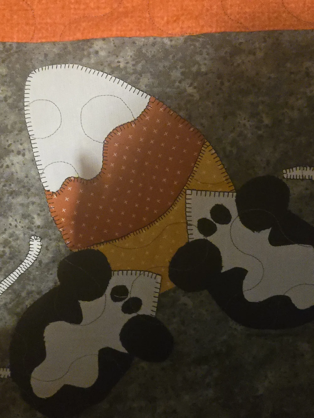 Contemporary Fall, Halloween Embroidered  Quilt